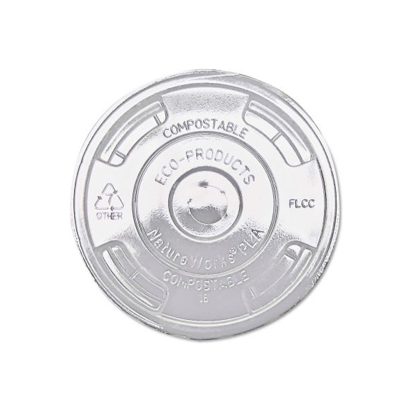 Eco-Products Eco-Products Compostable Cold Drink Cup Lids, Flat, Translucent, 1000/Carton EP-FLCC - main